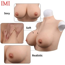 IMI C-G Cup Silicone Breast Forms Breastplate Crossdresser Drag Queen Fake Boobs