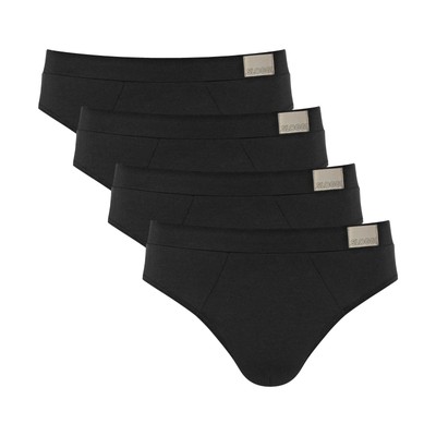 Sloggi Men's Briefs, 4 Pack - Go Natural Brief C4P, Organic Cotton Black S