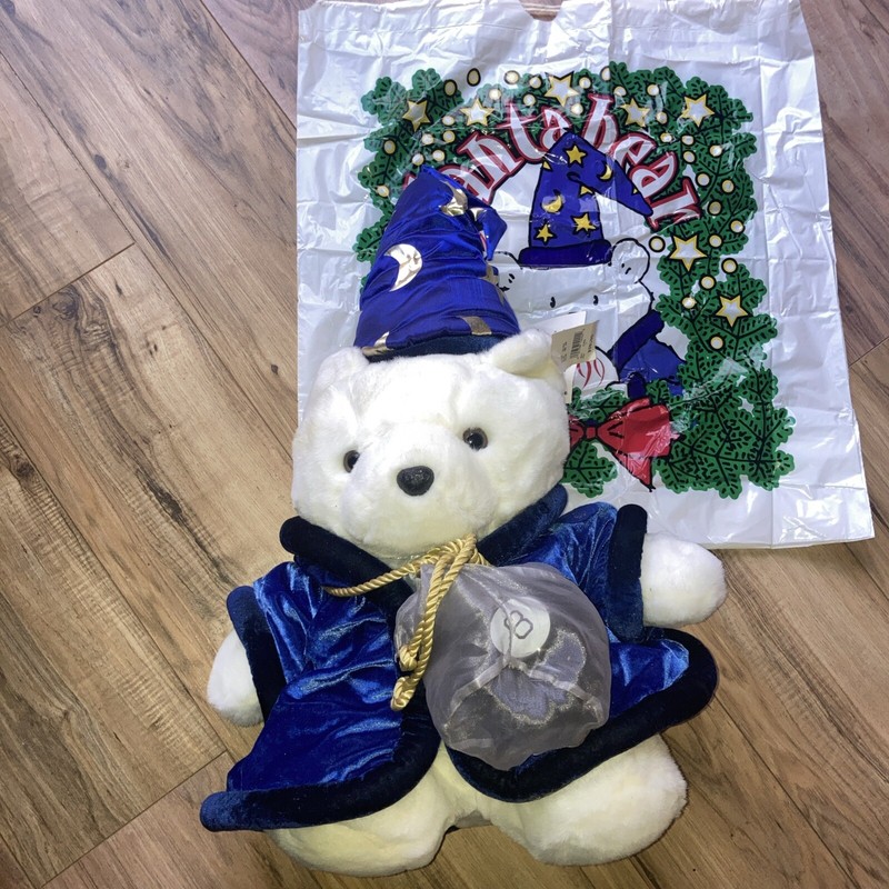 Vintage Marshall Fields Santa Bear 1999 Christmas Wizard8 Ball With Tags/Bag Toy