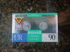 MAXELL UR 90 NORMAL BIAS TAPES New 5  Pack W/ TINTED OVAL WINDOW CASSETTE SHELL