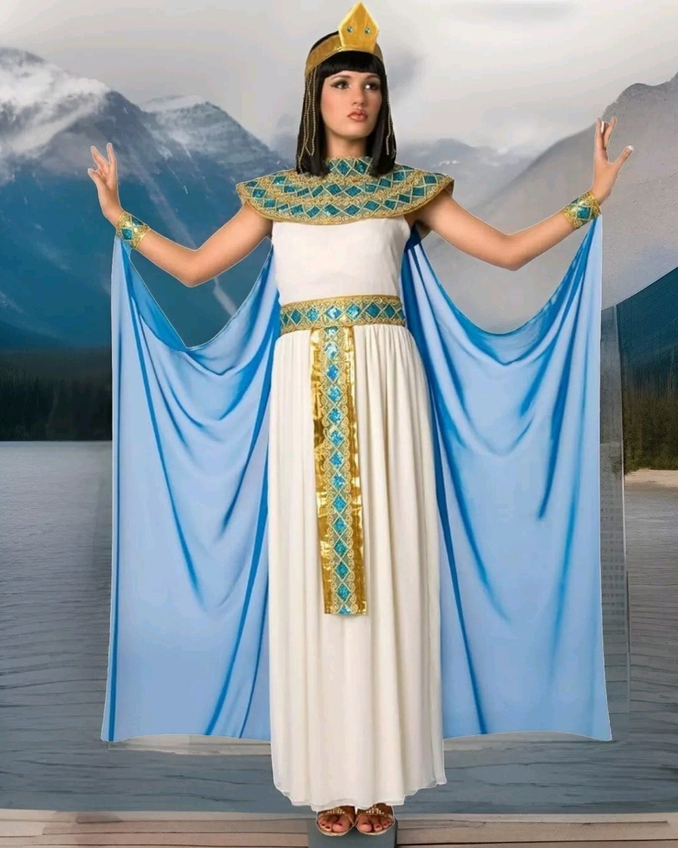 Women's Cleopatra Costume - White/Blue - Size M | eBay