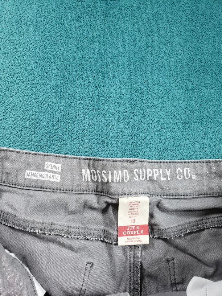 Mossimo Jeans Sz 13 Womens Gray Stretch Pants Ladies Mid Rise Skinny Denim - Image 3 of 4
