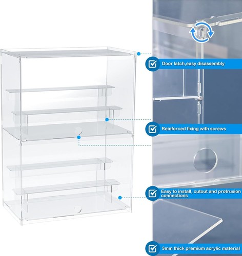 Elegant 2-Tier Acrylic Display Case for Collectibles - 12'' Lx6.9'' Wx16.7'' H - Picture 7 of 10