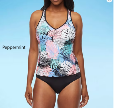 Zeroxposur Women's Leaf Tankini Swimsuit Top Size: XS, S Color