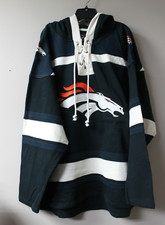 New NFL Denver Broncos old time jersey style mid weight cotton hoodie men's XL