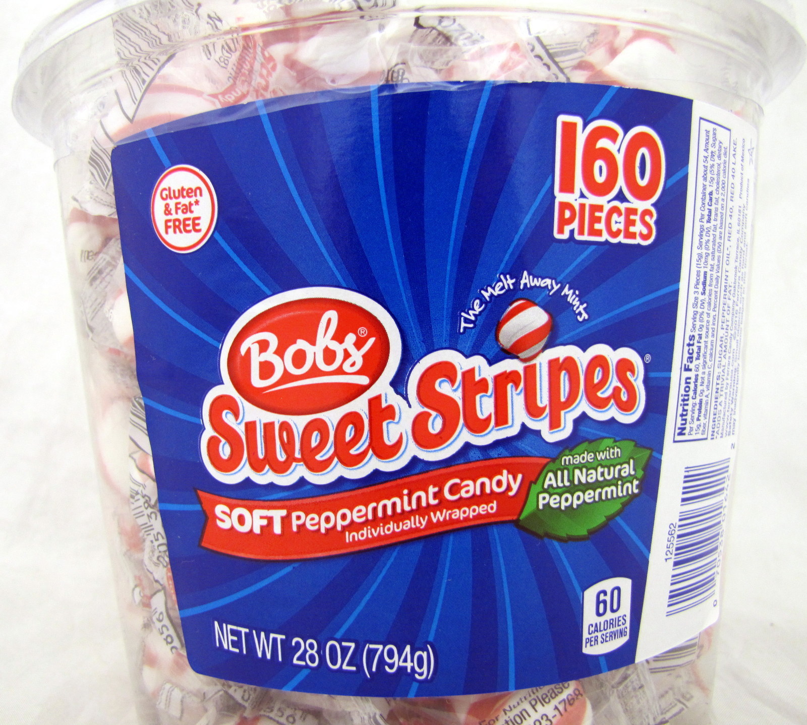 Bob's Soft Sweet Stripes Peppermint Candy 160 Ct Tub Bulk Candies Mints Ferrara 70538016422 eBay