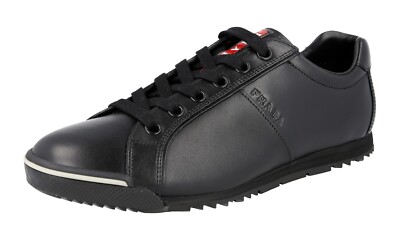 PRADA Leder Sneaker - 4E2719 - Schwarz - LINEA ROSSA - NEU