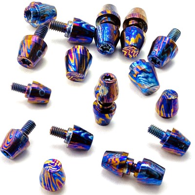 Titanium Damascus Thumb Stud Push Rivet Screw Repair Tool DIY 4MM Diameter