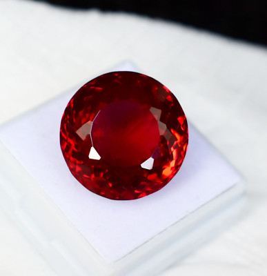 Burmese Blood-Red Ruby Round Cut 28 Carat Natural Certified Loose Gemstone