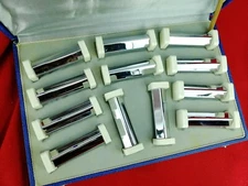 12 Portes Couteaux Anciens en Métal Chromé et Bakélite Blanche ...