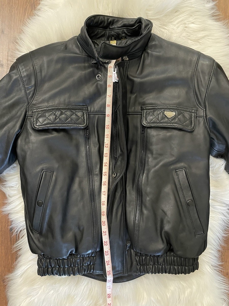 VINTAGE FIRSTGEAR by Hein Gericke, Leather Motorcycle Jacket Black