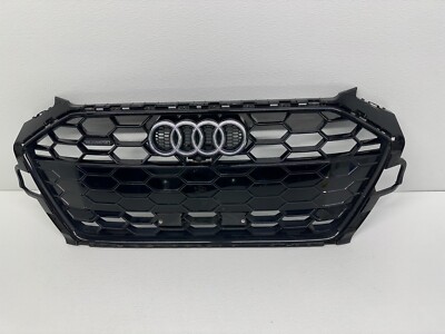 2020-2024 AUDI A4 QUATTRO BLACK FRONT GRILLE W SENSORS Camera OEM Honeycomb