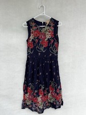🎈 FLEUR WOOD super Soft Floral A-line Tea Dress Shift 1 8 Xs