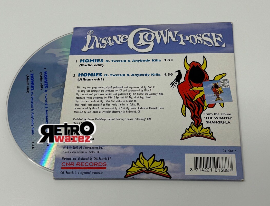 Insane Clown Posse Homies Single CD The Wraith Shangri-La European