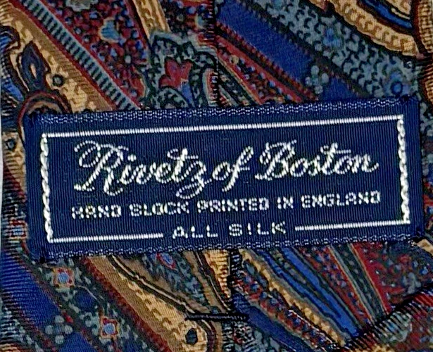 Corbata de seda para hombre Rivetz of Boston vintage años 80 3"x59" usada en excelente estado Foto 2 de 3