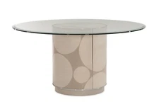 BOLD, POLISHED Caracole Tranquil Dining Table Base ONLY pedestal chrome textured
