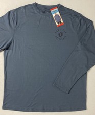 Hang Ten Men's Lightweight Long Sleeve Sun Tee BLUE Rashguard MEDIUM Rash Guard