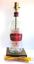 Handmade Deep Eddy Ruby Red 1.75L Liquor Bottle Table Lamp Bar Lounge Desk Light