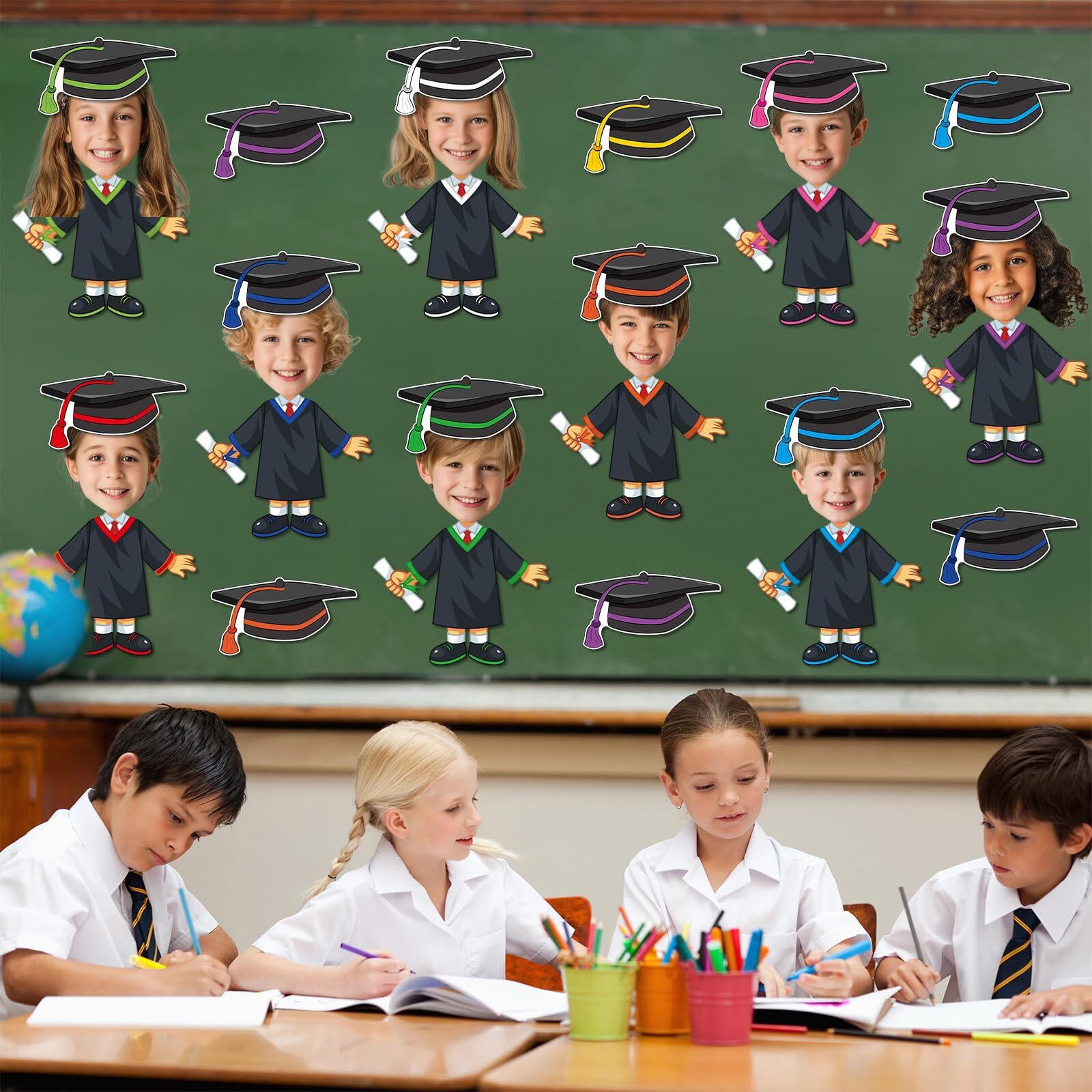 80Pcs Graduation Hat Cutouts Large Graduation Cap Bulletin Board ...
