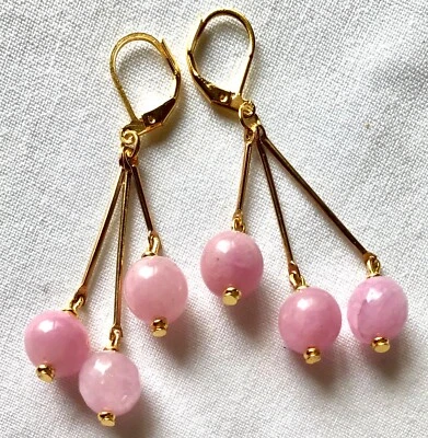 ⭐️ boucles sur tiges, perles quartz - semi précieuses 🌟 - Photo 1/2