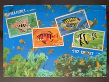 Red Sea Fishes Stamps, Israel - 1984, Rough Edges, Folds
