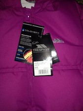 NEW! Trespass Tiffy Girl's Casual Long Jacket Size 11-12  Colour: Bubble Gum