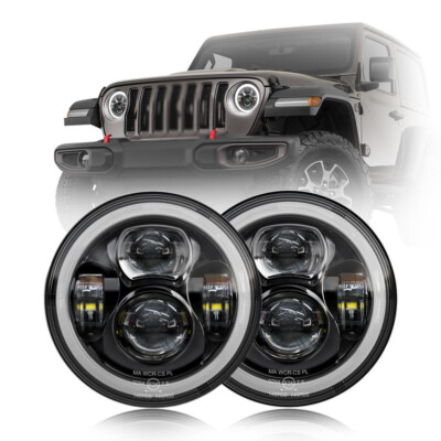 7'' Zoll LED Scheinwerfer Für Jeep Wrangler JK JKU Land Rover Defender G Klasse