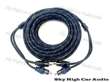 Sky High Car Audio 2 Channel 3 ft RCA Cables Triple Shield Nylon Coated 3' 