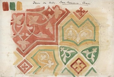 Claude Pemberton Leach - Aquarell Gemälde - Architekturstudie Assisi Italien