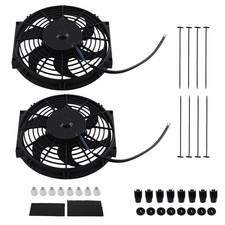 2x 10 12v Electric Slim Radiator Fans Push Pull Mount Set Universal Dual