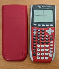 Texas Instruments TI-84 Plus Silver Edition Red/Pink Graphing Calculator + Cover
