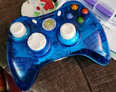 PDP Rock Candy Wired Controller for Xbox 360   Clear Blue  Blueberry Boom 