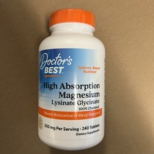 Doctor's Best High Absorption Magnesium Tablets 240 Pieces Exp:07/2027