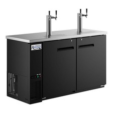  2 Double Tap Kegerator Beer Dispenser - Black, 2 1/2 Keg Capacity
