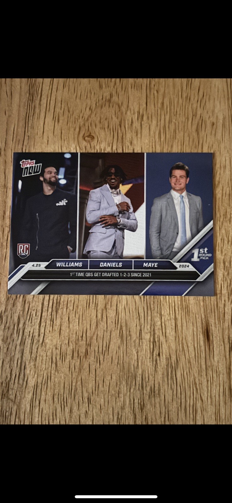 2024 Topps Now  Caleb Williams Jayden Daniels Drake Maye #D-TRIP Rookie RC