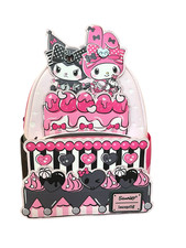 Loungefly Sanrio My Melody Kuromi Mini Backpack Pink Bow Stripes Hearts NWT