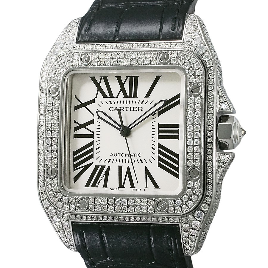 CARTIER Santos 100 LM After-Diamond W20073X8