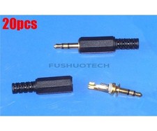 20pcs headphones audio 3.5mm mono speaker cables plug new ic fs *cc