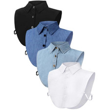 4 Pcs Fake Collar Detachable Dickey Collar Faux False Collar Half False Shirt Co