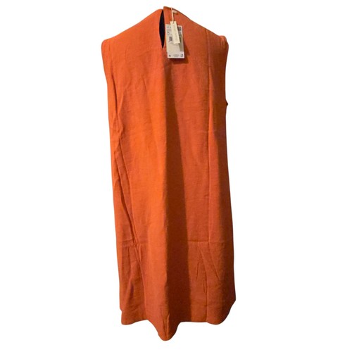 NWT MNG Mango Size 6 Midi Dress Sustainable Viscose Orange Boho Teacher - Picture 2 of 12