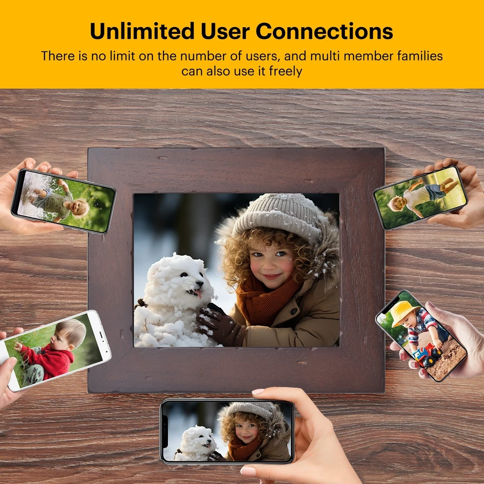 KODAK Classic Photo Frame 8-Inch Wi-Fi Enabled Candlenut Distressed Wood Frame - Image 4 of 4