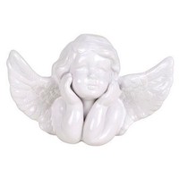 Deko-Engel Weiß GläNzend Schutzengel Engelsfigur Dekoengel Dekofigur H17,5Cm