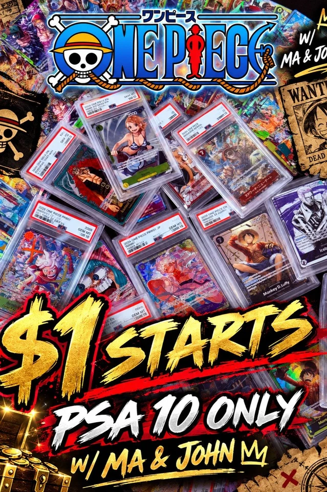 ❤️‍🔥$1 START ONE PIECE MYSTERY NIGHT PSA 10 ONLYYYY❤️‍🔥W/JOHN&MA