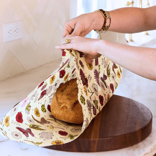 Beeswax Wraps for Food - Pack of 2 Bread Wraps - Meadow Magic & Honeycomb - Plas - Picture 3 of 12