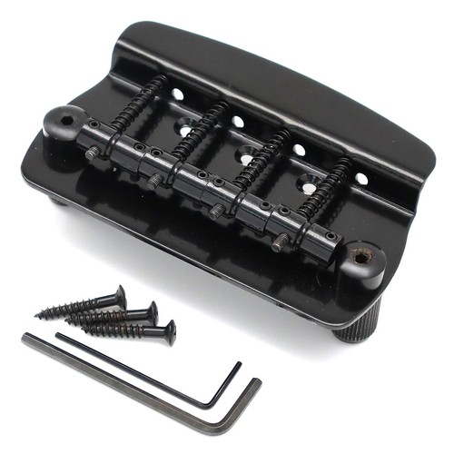 4 String Bass Bridge Tailpiece Black Set for 4 String Sterling Style Bass - Picture 8 of 8