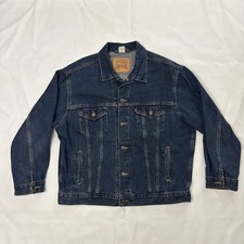 VINTAGE 90s Levi Dark Denim Jacket 70507-4886 Size L