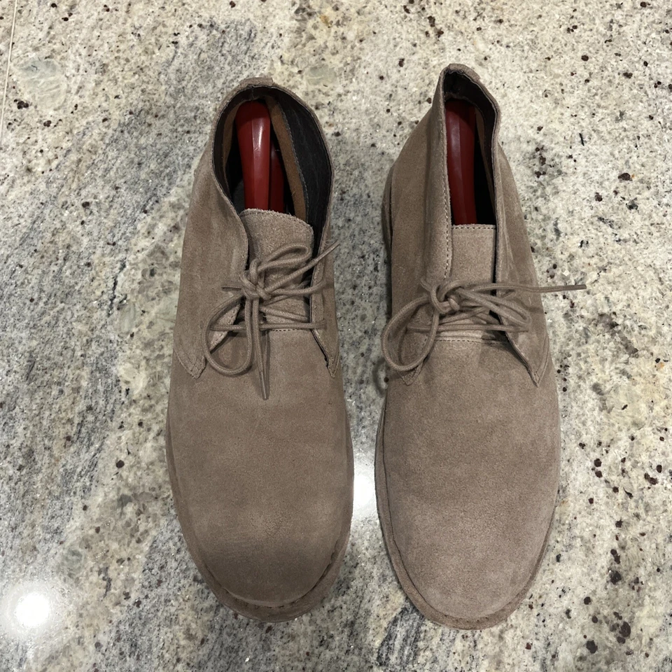 J.Crew Chukka 靴子 男式 9 美国麂皮绒 皮革 灰色 米色 踝系带 AAC89 — 第 4/4 张图片