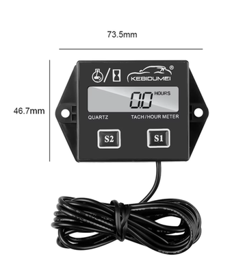 #ad LCD Digital Engine Tach Hour Meter Tachometer Inductive Gauge $12.99