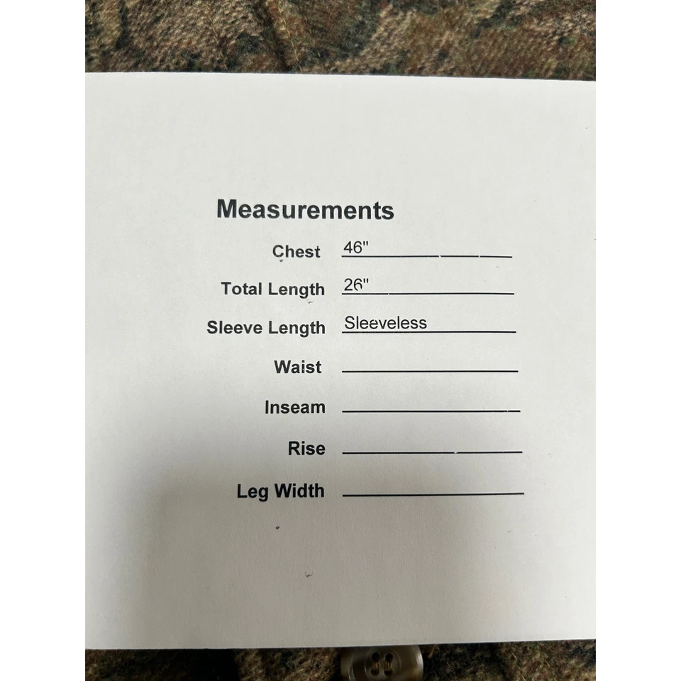 Filson Men's 44 Camo Virgin Wool Vest Summit Bank Logo Outdoor NOTES - AC - Image 2 of 4