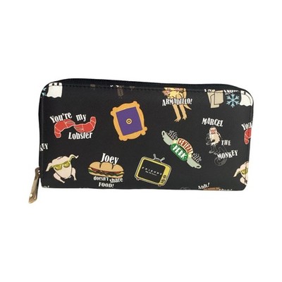 FRIENDS The Television Series Allover Theme Design Continental Zip Around Wallet